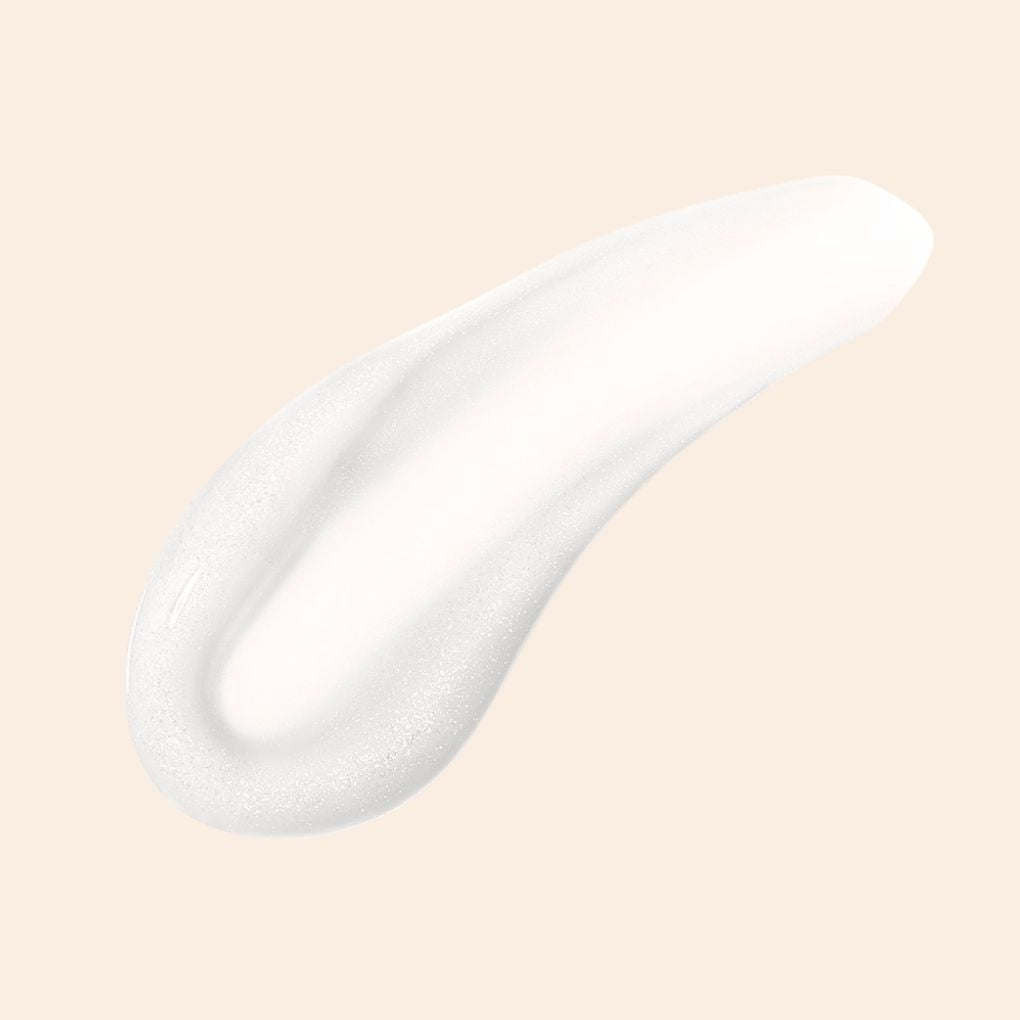 Oplenza Opulent Lustre Gloss Swatch - Diamond Milk, bold color, glam look, professional makeup lip gloss for a radiant, long-lasting makeup look