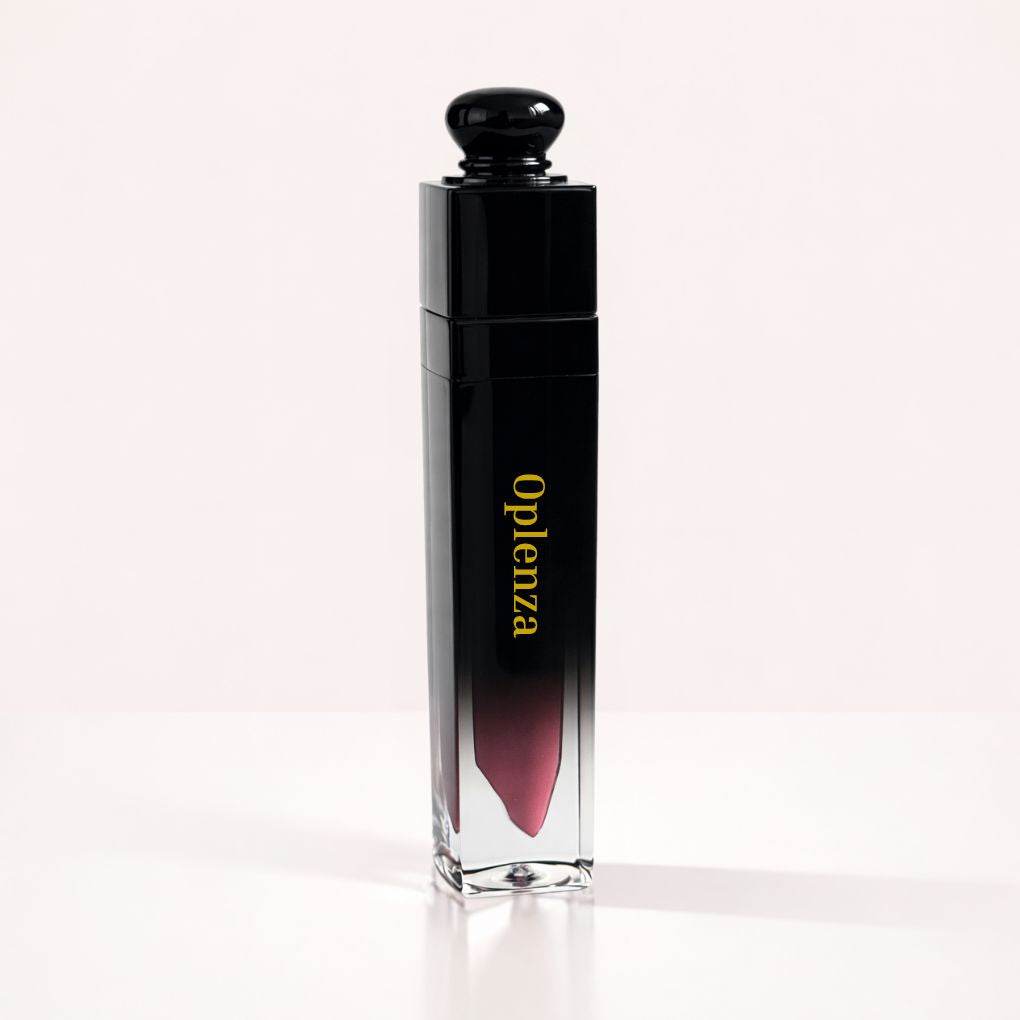 Oplenza Signature Longwear Matte Lipstick in 05 Rosette, pink matte lipstick in a black and clear tube.