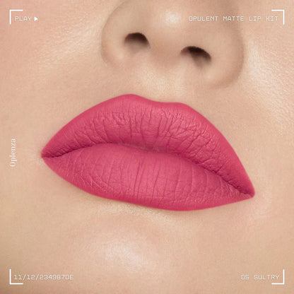 A close-up of a woman's lips showcasing the best liquid matte lipstick kit—ultra-pigmented, smudge-proof, and long-lasting—in shade 05 Sultry