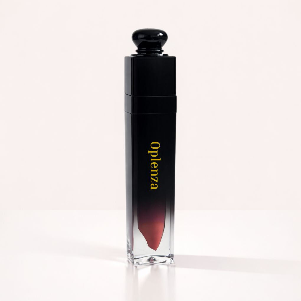 Oplenza Signature Ultra Shine Lip Gloss in 06 Noisette, showing the tube on a neutral background, vegan lip gloss.