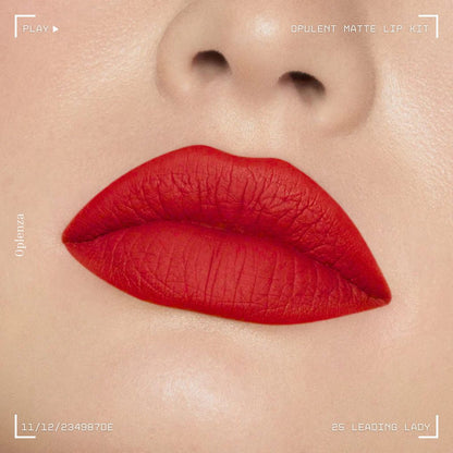 A close-up of a woman's lips showcasing the best liquid matte lipstick kit—ultra-pigmented, smudge-proof, and long-lasting—in shade 25 Leading Lady