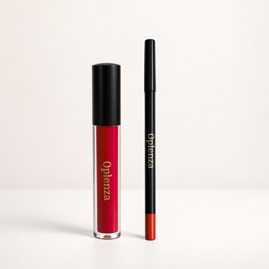 Oplenza Opulent Matte Lip Kit: the best duo of liquid lipstick and lip liner—smudge-proof, long-lasting, highly pigmented, with no flaking or heavy feel—Shade 25 Leading Lady