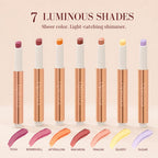 Oplenza Hydrating Shimmer Lip Balm shade range with luminous tinted colors.
Shades: Posh, Bombshell, Afterglow, Macaron, Praline,, Glassy, Sugar