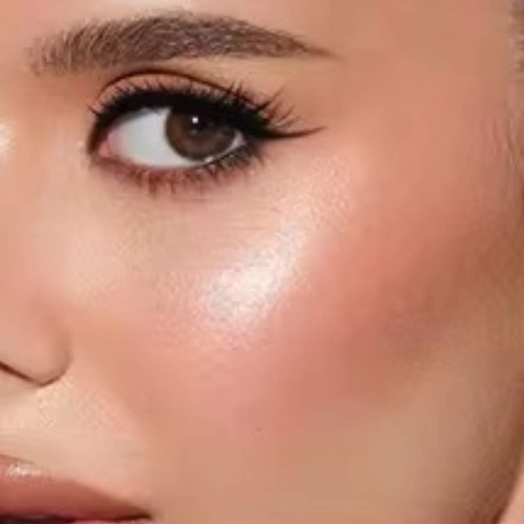 Woman wearing and showcasing the effect of oplenza opulent Light Luminizer in shade Aurette