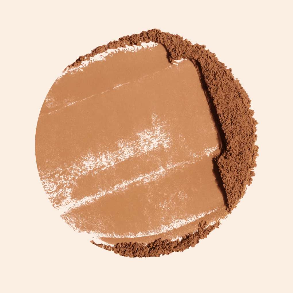 Oplenza Natural Veil Setting Powder swatch - Caramel, smooth texture, cruelty-free, natural finish setting powder for a radiant, long-lasting makeup look
