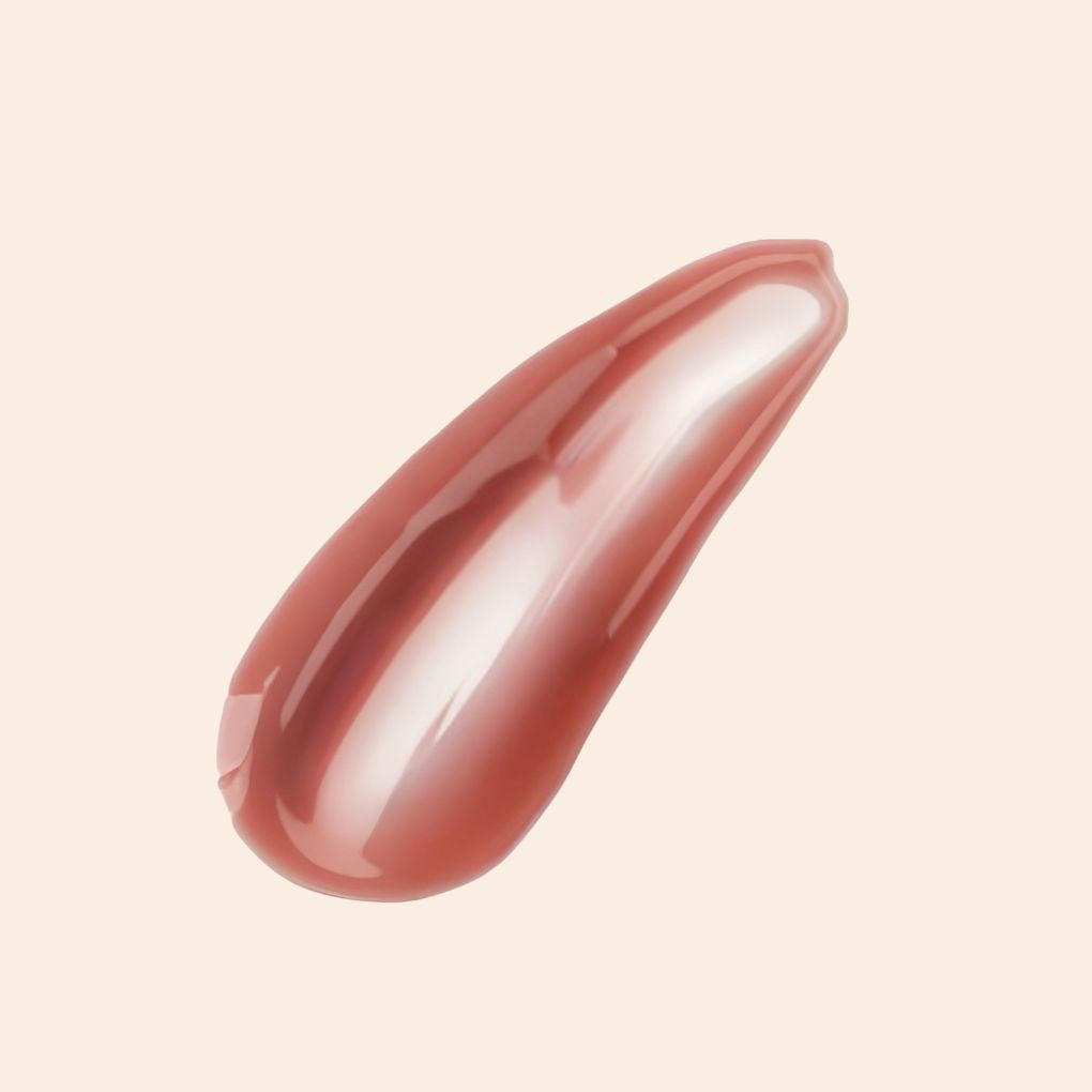 Oplenza High-shine glass lip gloss swatch-Caramel Macchiato