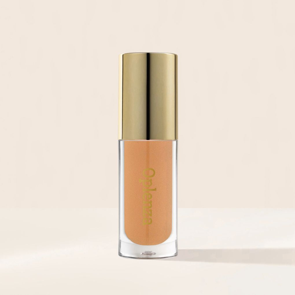 Oplenza Opulent Lustre Gloss - Dawn, high pigment payoff, cruelty-free cosmetics, hydrating texture lip gloss for a flawless, radiant beauty look.

