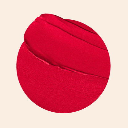 Oplenza Signature Matte Lipstick swatch - Fiery, luxury makeup, clean beauty, makeup essentials matte lipstick for a long-lasting makeup look
