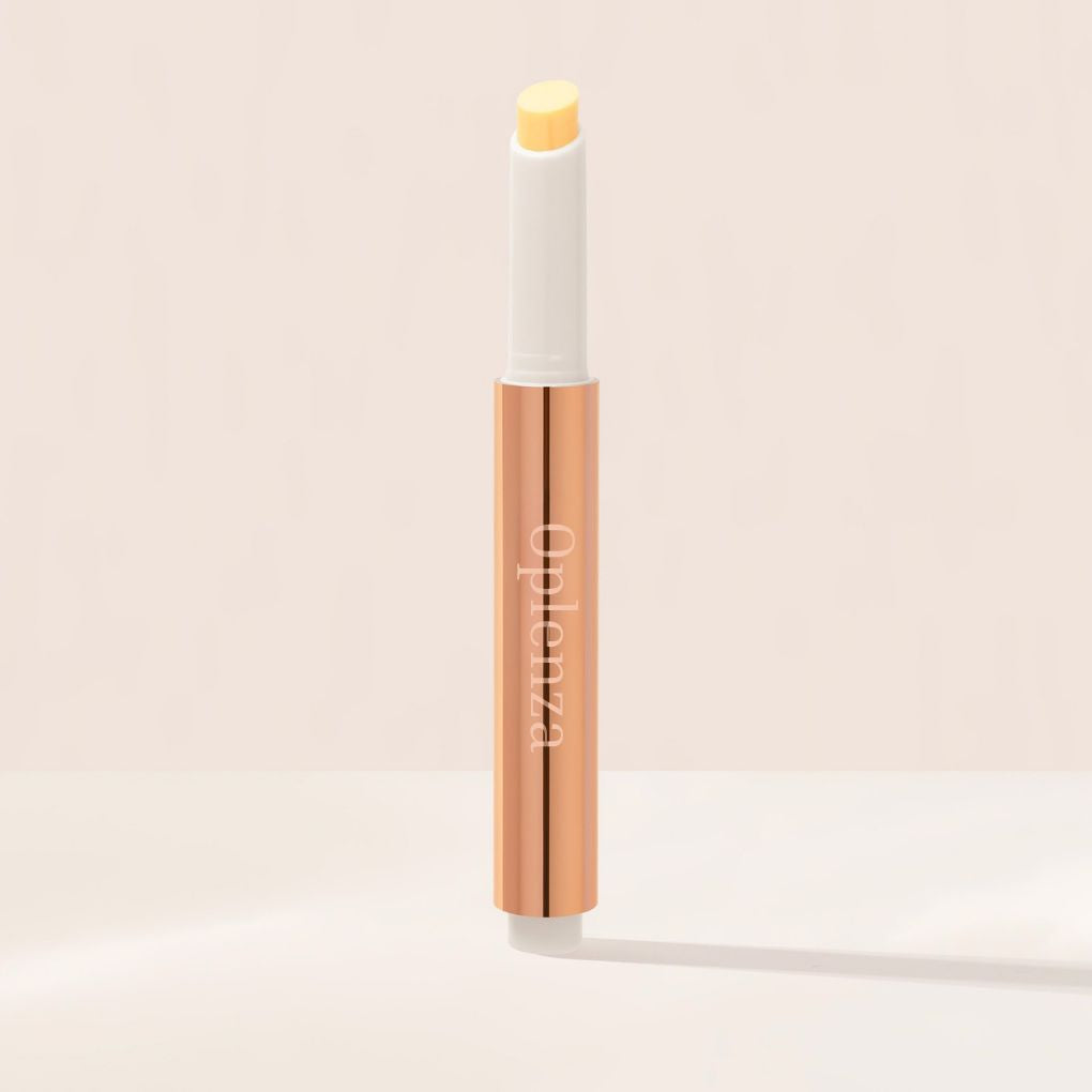 Oplenza Hydrating Shimmer Lip Balm in Glassy, tinted moisturizing lip balm.