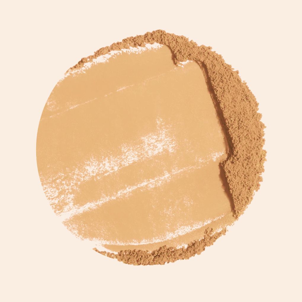 Oplenza Natural Veil Setting Powder swatch - Honey, comfortable wear, longwear, buildable setting powder for a radiant, long-lasting makeup look
