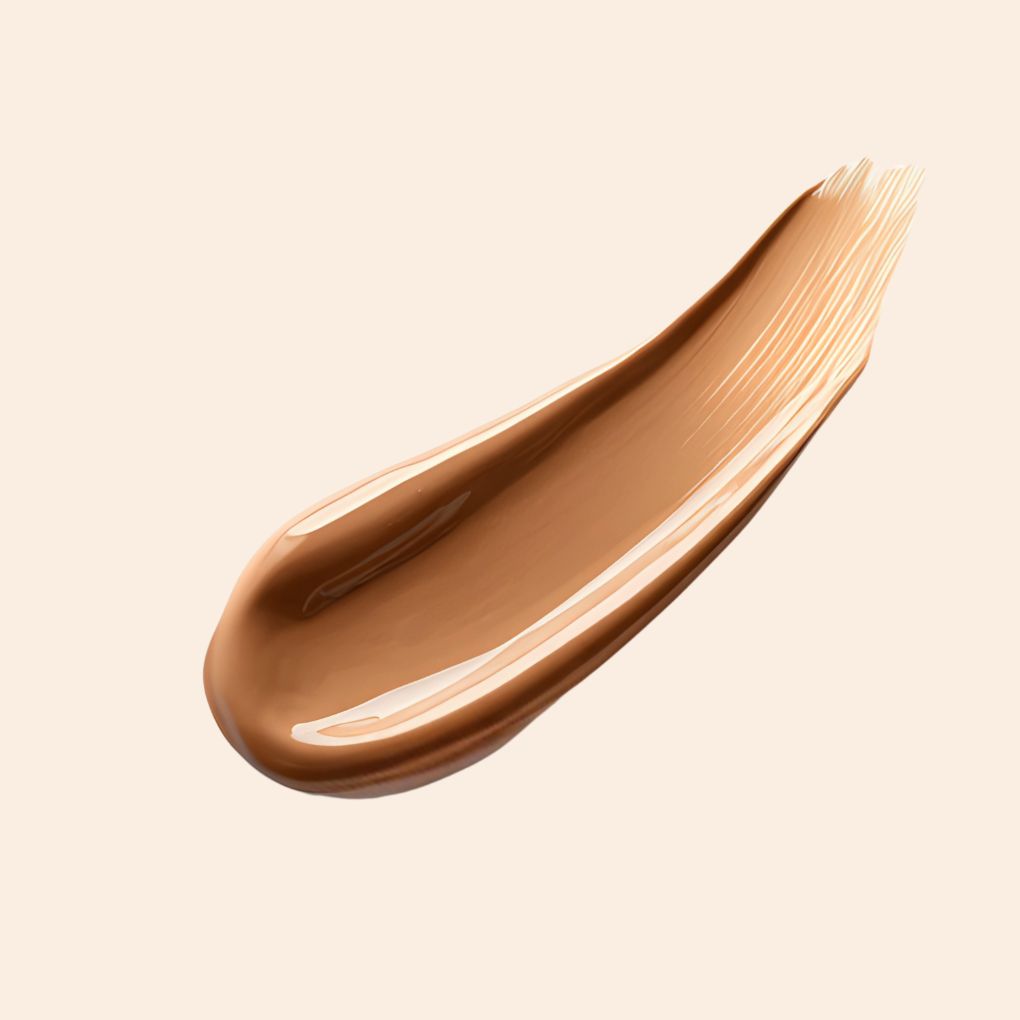 Swatch of Oplenza Weightless longwear liquid foundation in shade L09-300N, the best foundation for aging skin