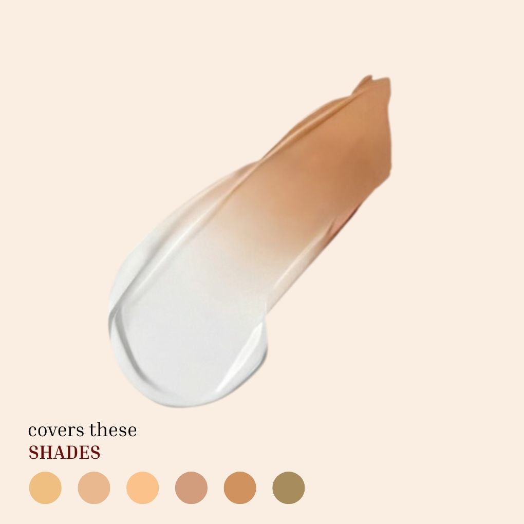 Swatches of Oplenza Smart Match Foundation-Shade L4 Medium, Best korean color changing foundation