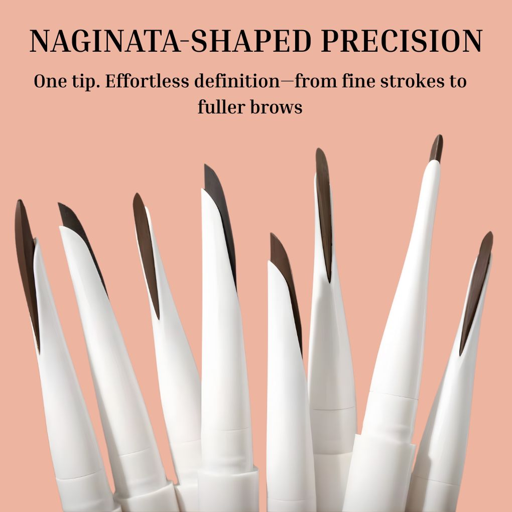 Oplenza Naginata brow pencil for shaping and filling brows, Top rated brow pencil.
Shades: Soft black, Deep Brown, Medium brown, Light Brown