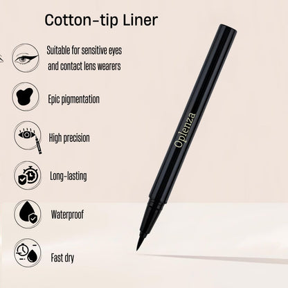 Oplenza Perfect Strokes Liquid Eyeliner - Cotton tip, Waterproof, Fast-drying, and Precise liner for radiant look