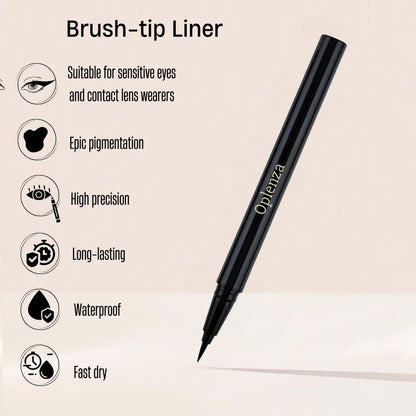 Oplenza Perfect Strokes Liquid Eyeliner - Brush tip, Waterproof, Fast-drying, and Precise liner for radiant look