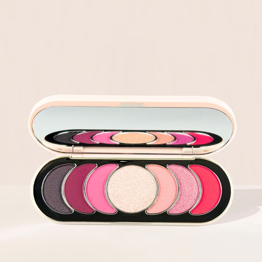 Oplenza Easy Glam Eyeshadow Palette "Pink Filter" with smooth, blendable talc-free vegan eyeshadows for effortless everyday and glam eye looks