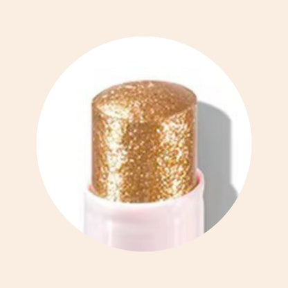 Close-up of Oplenza Crystal Jelly Glitter Stick in shade Sunbeam Sparkle-the best glitter stick, multi-use purpose