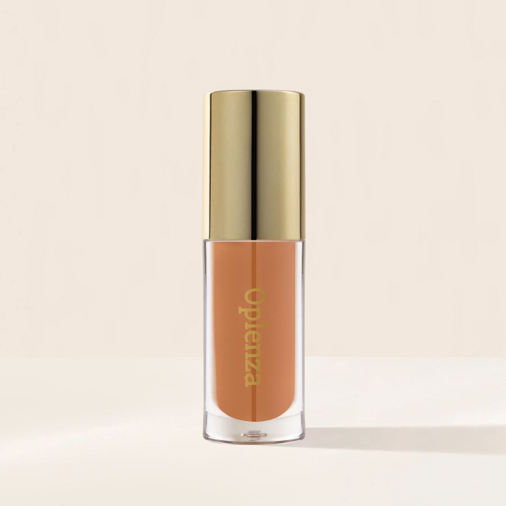 Oplenza Opulent Lustre Gloss - Toffee, vegan makeup, long-lasting wear, lightweight feel lip gloss for a flawless, radiant beauty look.
