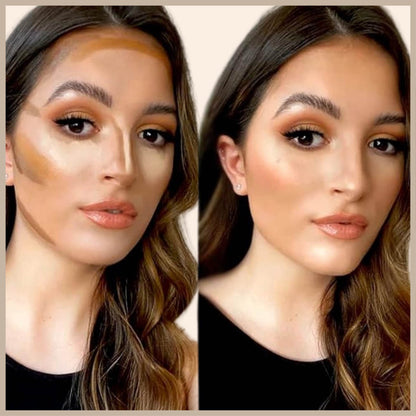 Before and After effect of Oplenza Contour Palette, cruelty-free make up, natural finish Contour palette for a flawless beauty look.